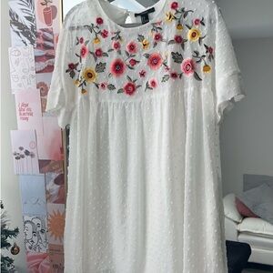 Forever 21 White Embellished Dress